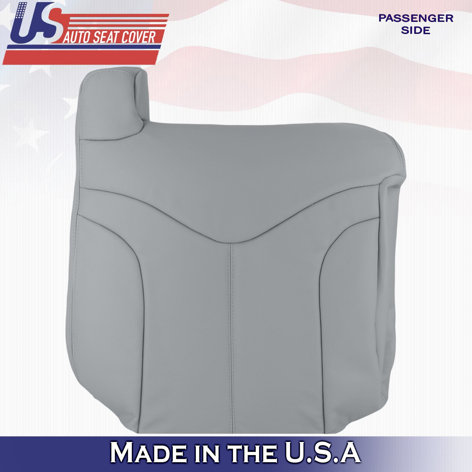 1999 2000 For GMC Yukon XL SLT SLE Front Passenger Top Leather Seat Cover Gray