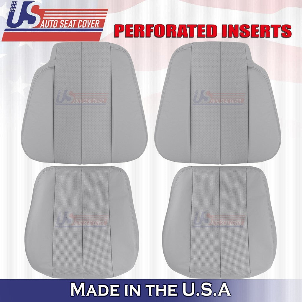 1990 to 1995 Fits Mercedes Benz SL320 Front Set Top & Bottom Leather Cover Gray