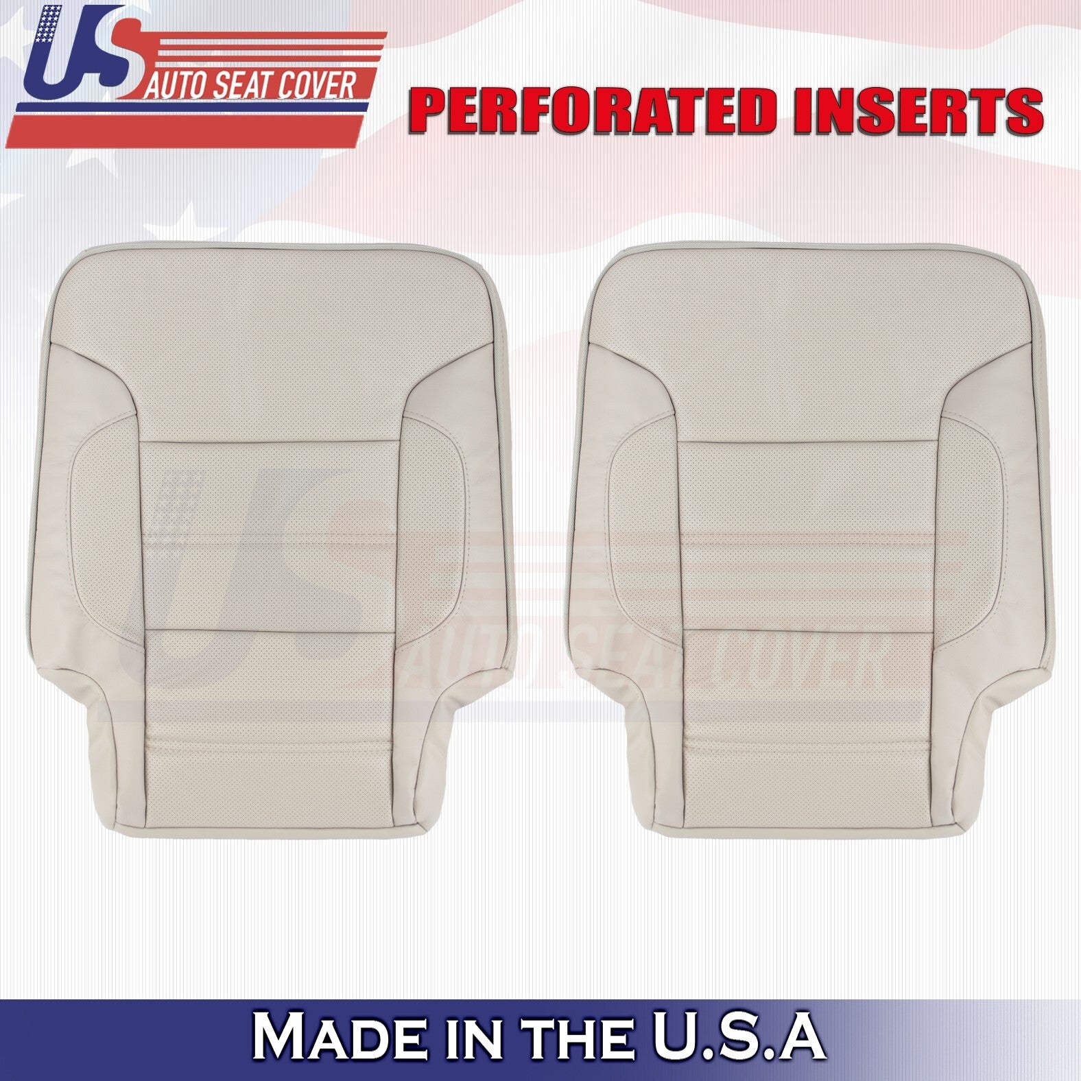 2014 to 2019 For GMC Yukon Denali Rear Driver &Passenger Top Leather Covers Tan