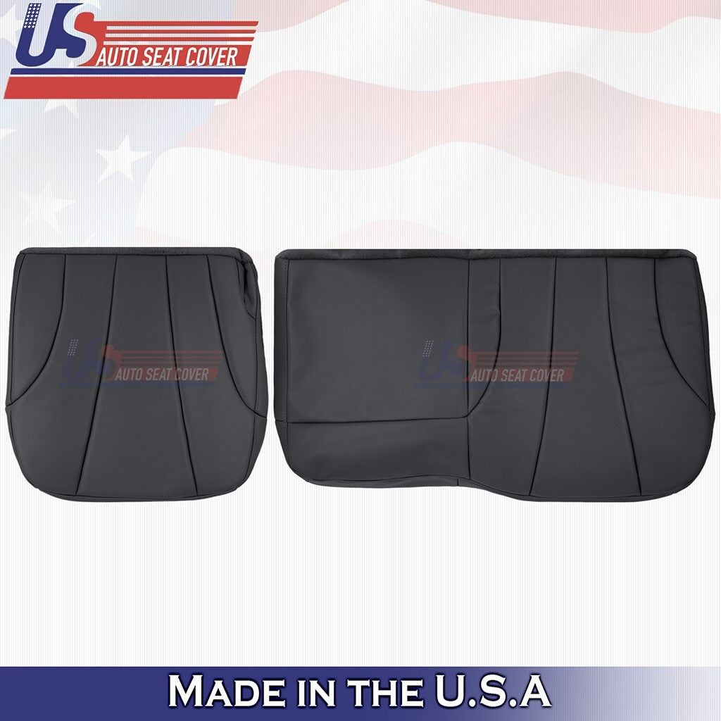 2001 2002 Fits Chevy Silverado WT Rear Set Bottoms Vinyl Seat Cover Dk Graphite