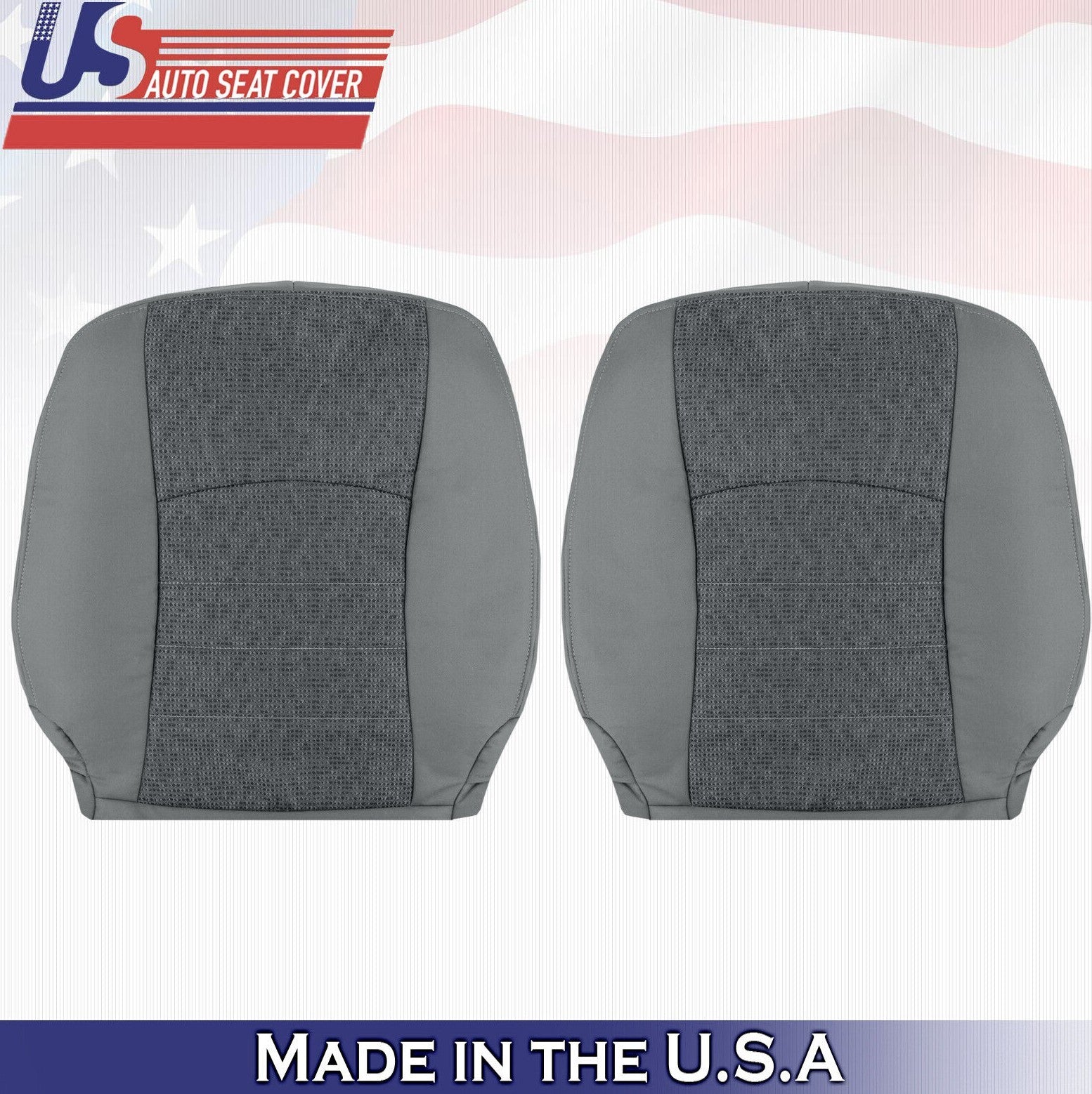 2013 to 2018 For Dodge Ram 2500 SLT Driver &Passenger Top Cloth Seat Covers Gray