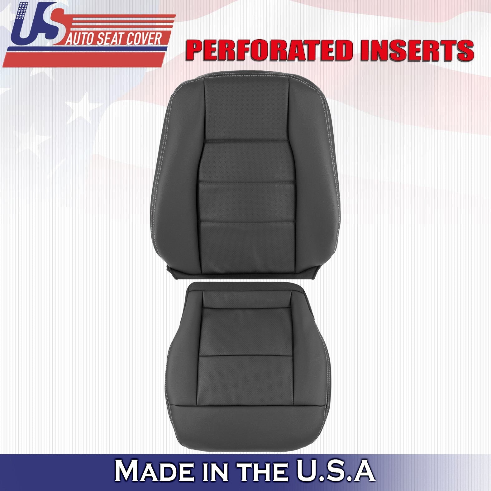 2010 to 2014 Fits Mercedes Benz E350 Driver Top & Bottom Leather Cover Black