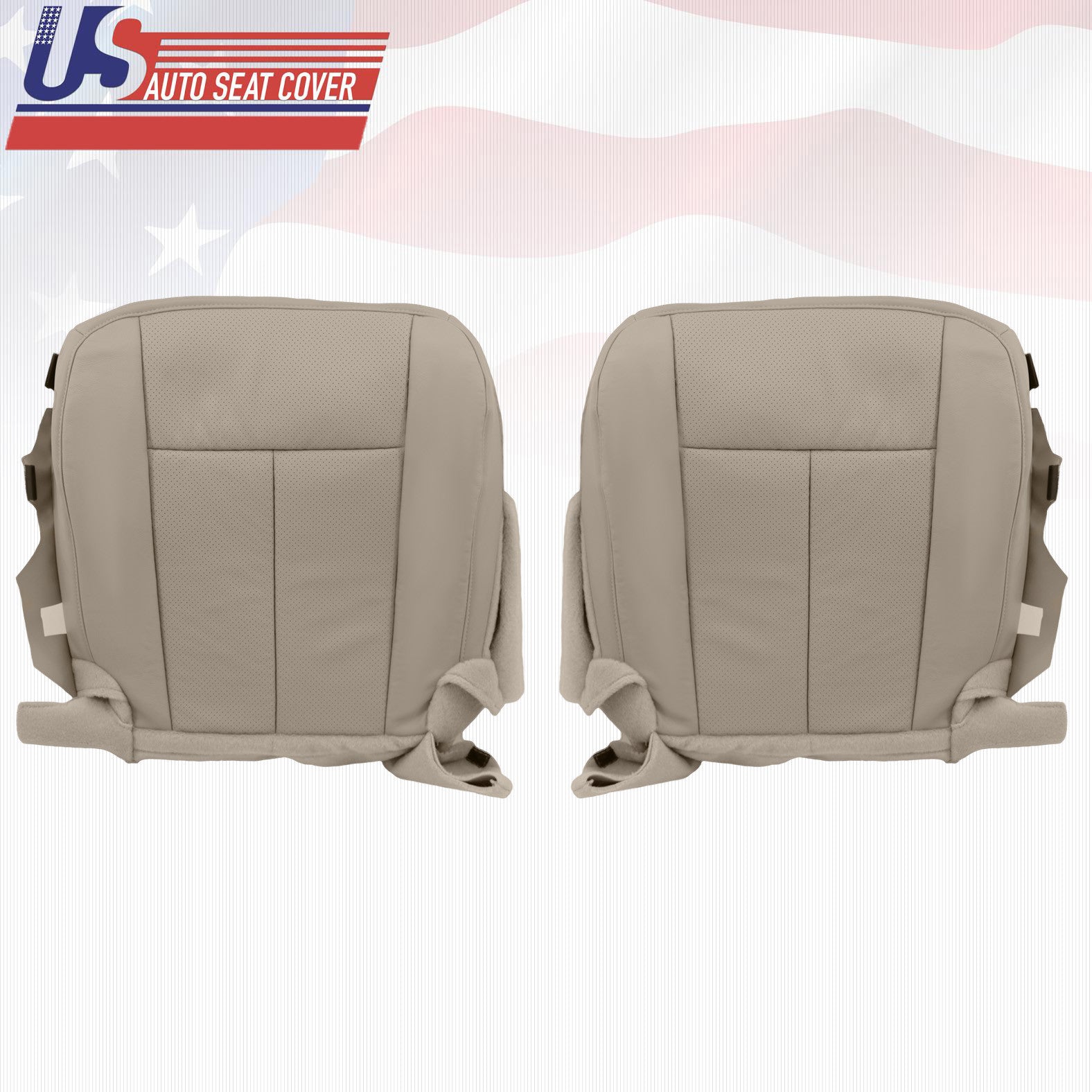 2011 2012 Ford Expedition Driver and Passenger Bottom Leather Seat Cover Gray