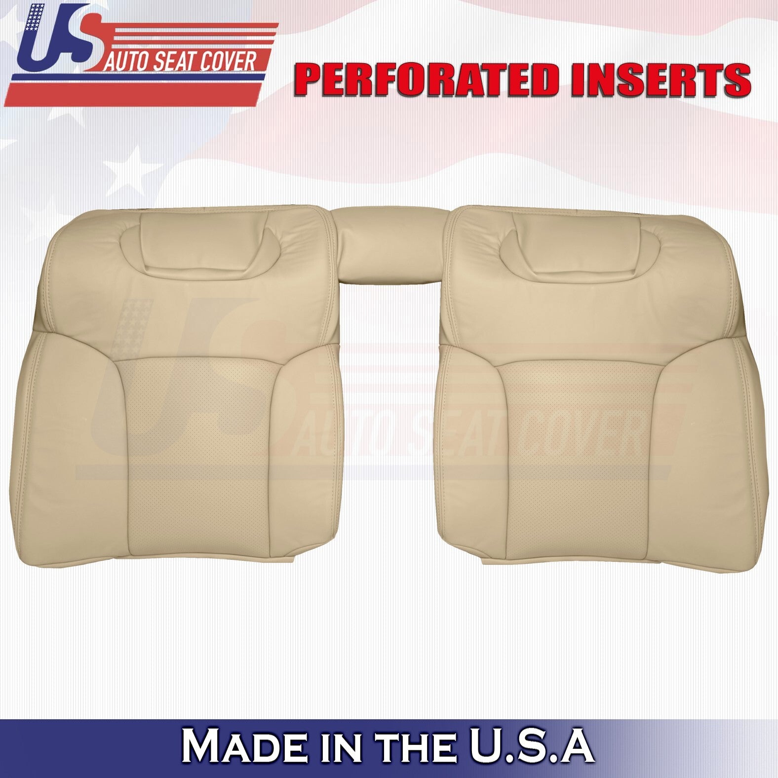 2010 For Lexus GS300 GS350 2nd Row Top & Bottom Perforated Leather Covers Tan