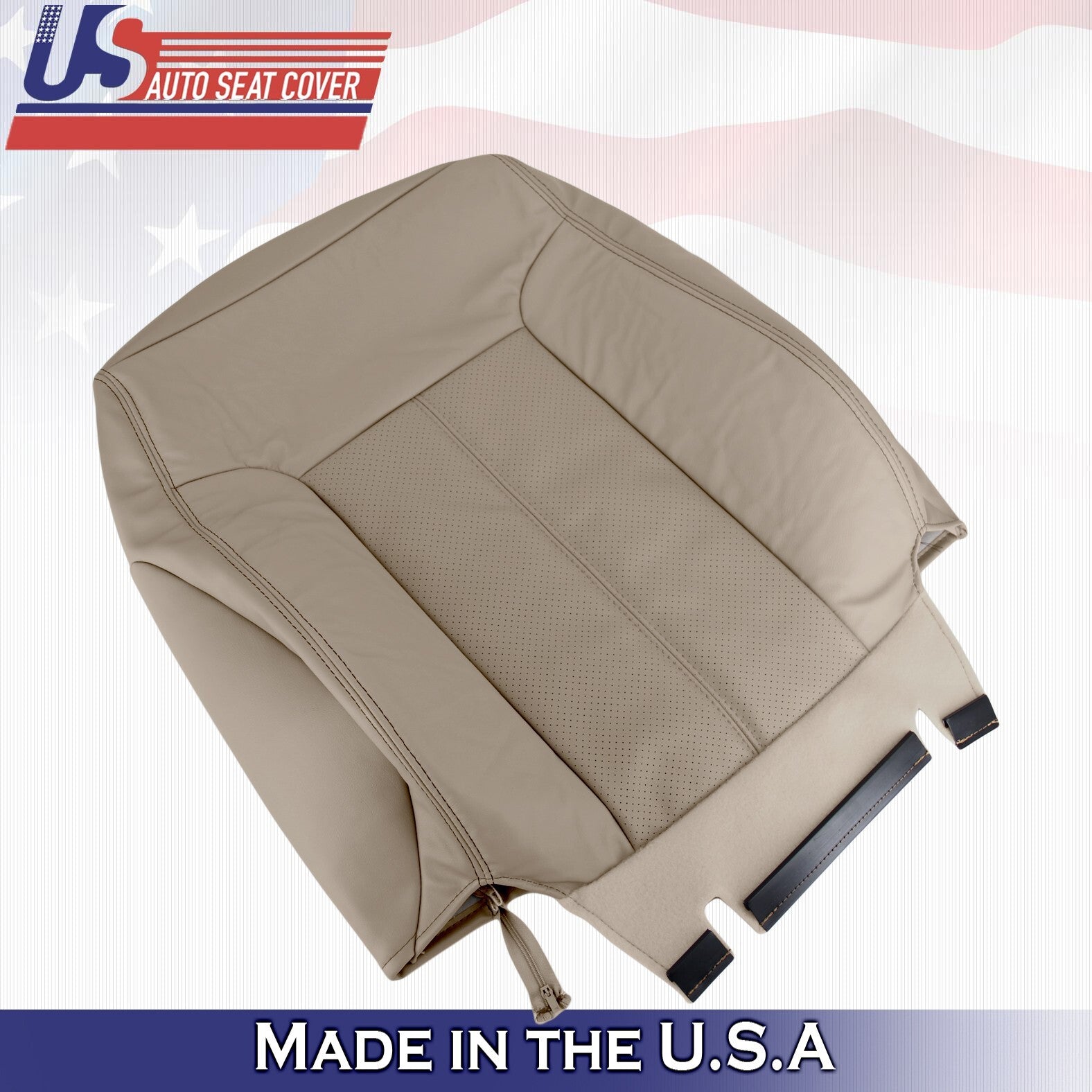 2013 2014 For Ford F250 F350 Lariat Driver Passenger Top Leather Seat Covers Tan