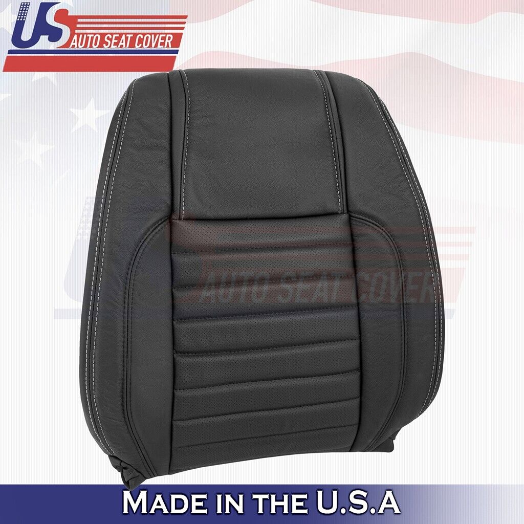 2010 to 2014 Fits Ford Mustang GT Driver Top Leather w/ Perf Insert Cover Black