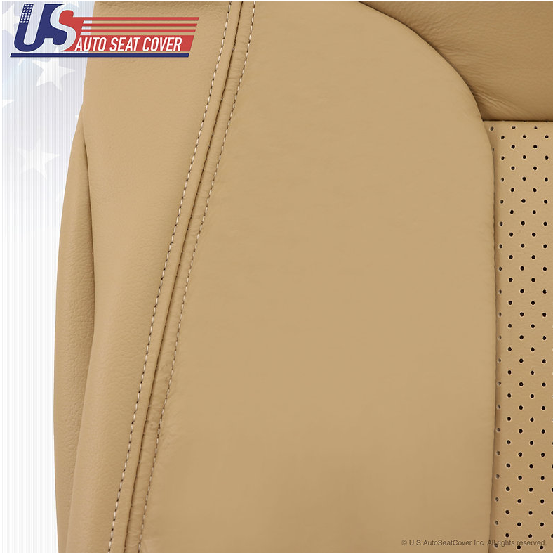2011 2012 2013 2014 FORD F250 LARIAT DRIVER TOP LEAN BACK LEATHER SEAT COVER TAN