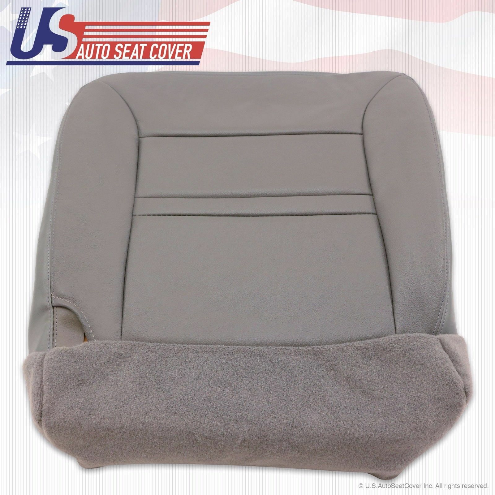2000 Ford Excursion Limited Driver & Passenger Bottom Leather Seat Cover Gray