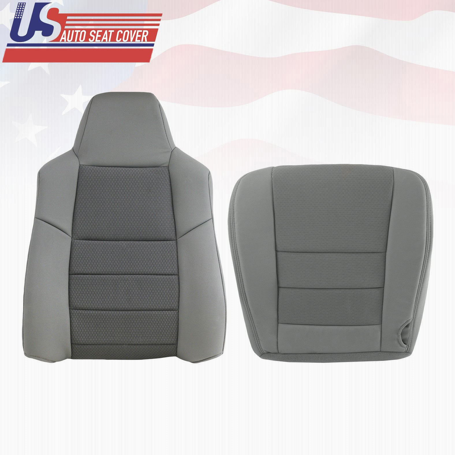 2003 2004 2005 2006 Fit Ford F250 F350 Front  2x Top 2x Bottom Cloth Cover Gray