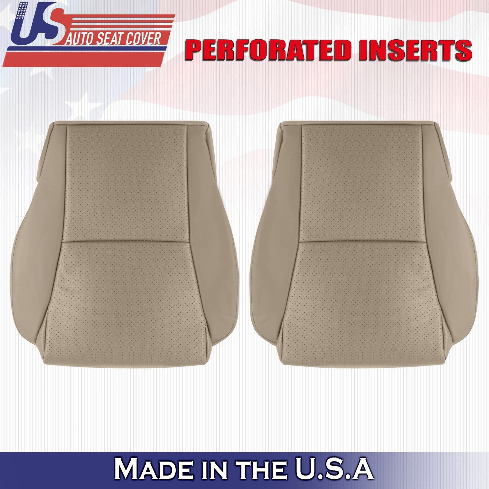 2004 For Toyota Solara Convertible Driver & Passenger Bottom Leather Covers Tan