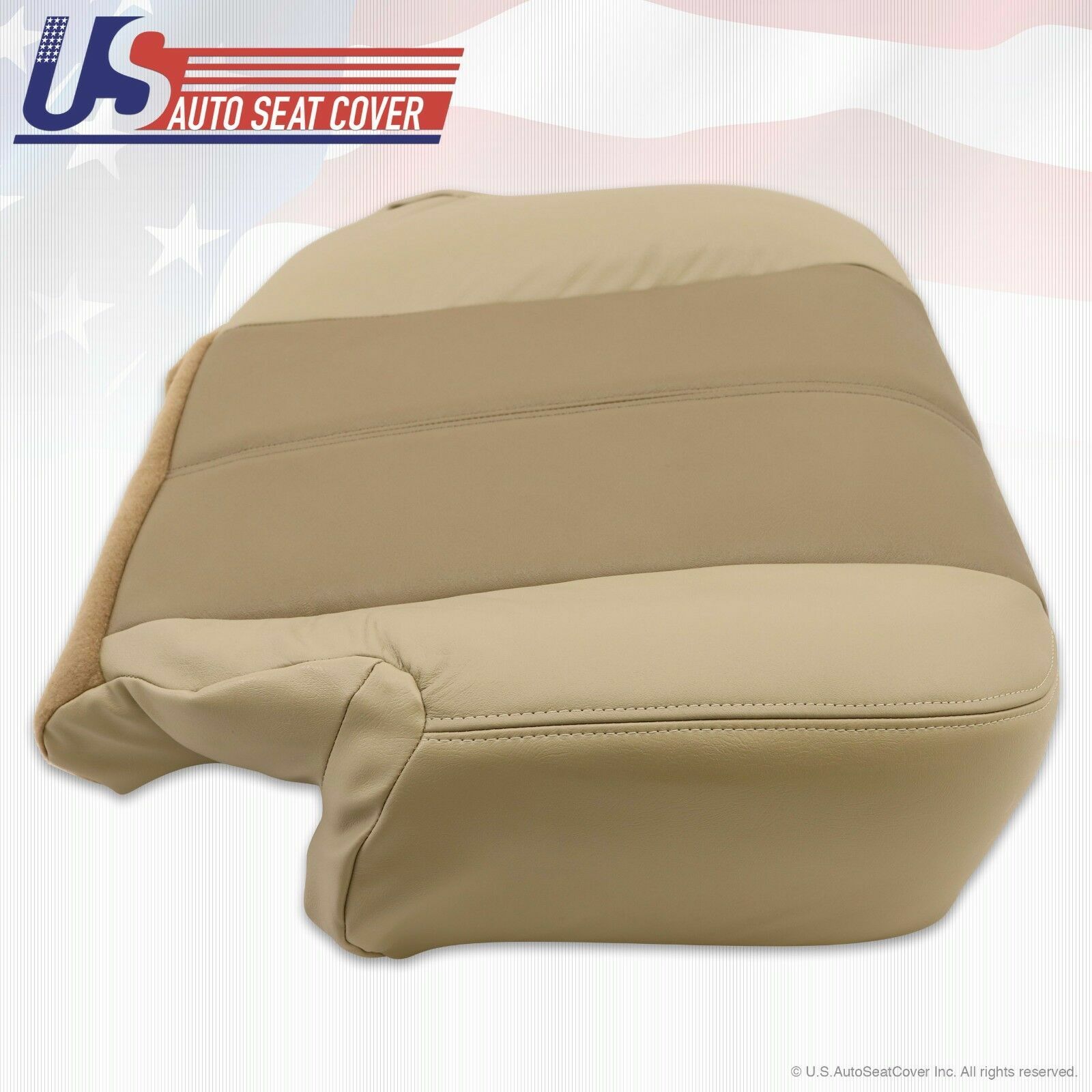 2001 GMC Yukon Denali Driver & Passenger Bottom Leather Seat Cover Two-Tone Tan
