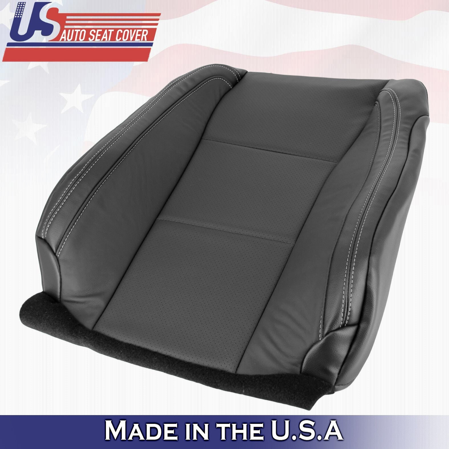 2017 For Ford F150 Lariat Driver & Passenger Top Perf Leather Seat Covers Black