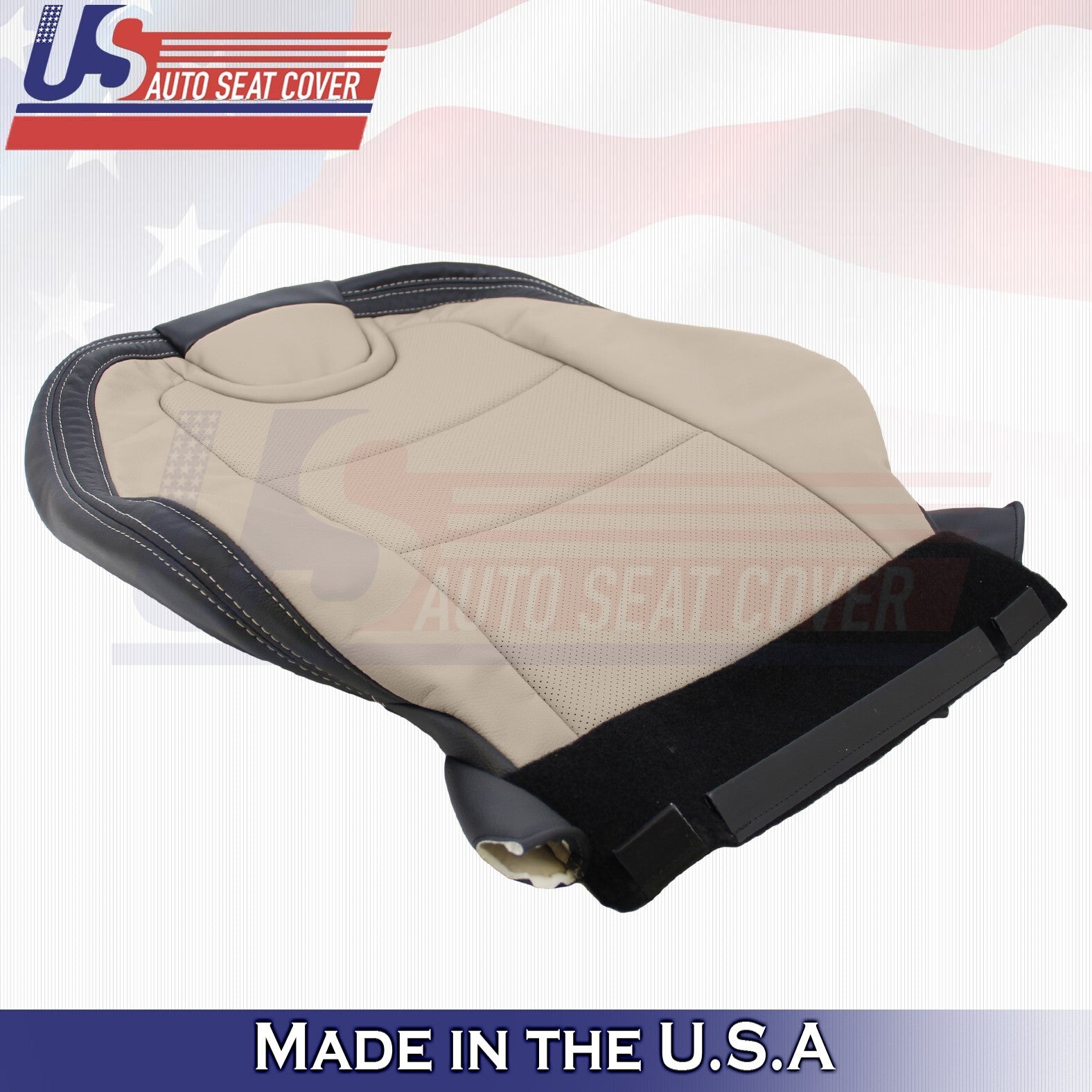 2010 to 2015 For Chevy Camaro Passenger Top Perforated Leather Cover Beige/Black