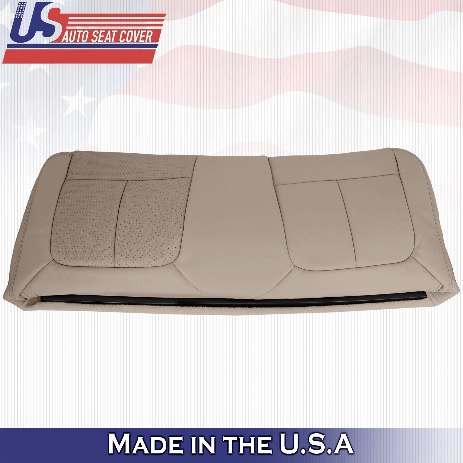 2014 2015 2016 For Ford F450 F550 Rear Side Driver Bottom Leather Seat Cover Tan