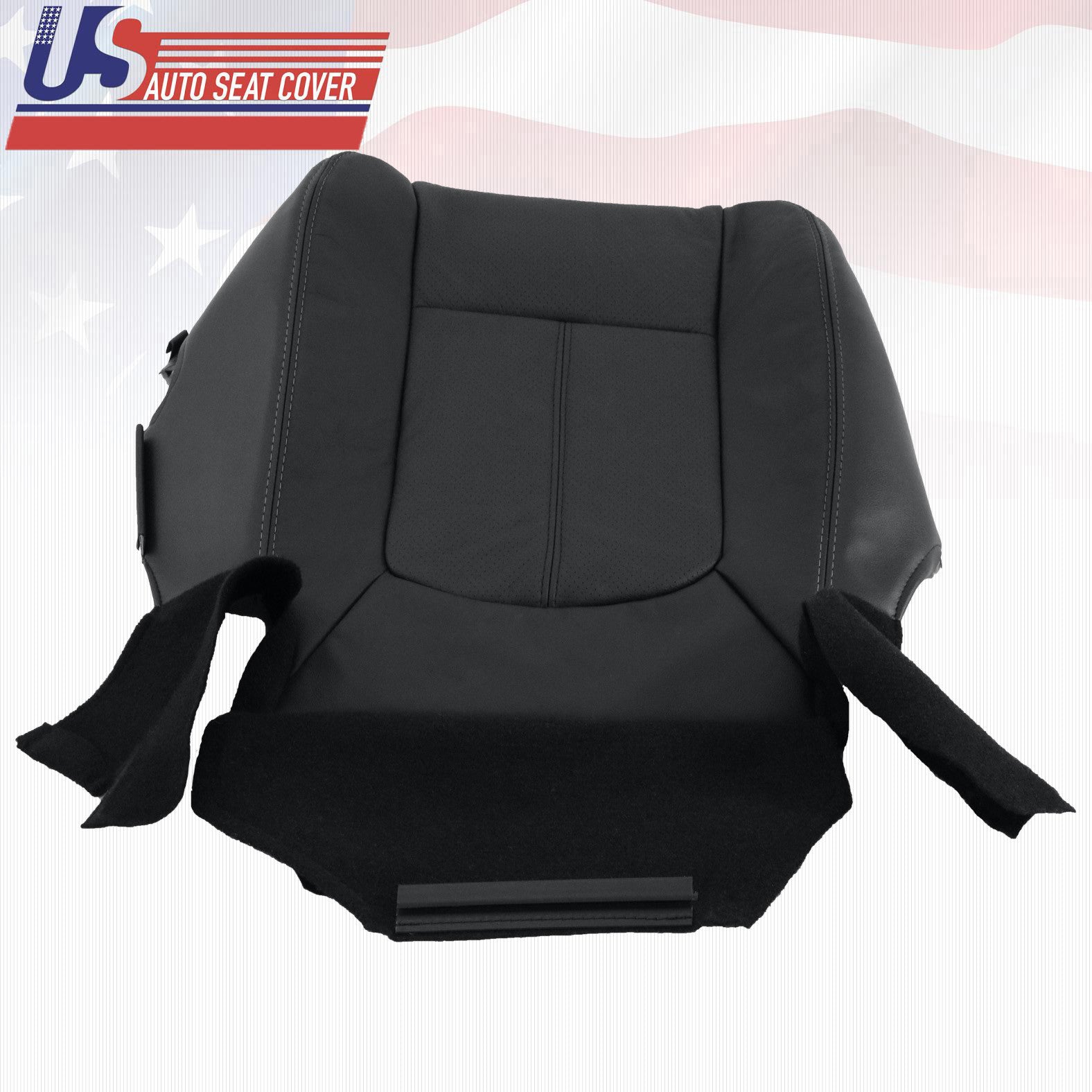2015 2016 Ford F450 F550 Lariat Driver Bottom Perforated Leather Seat Cover Blk