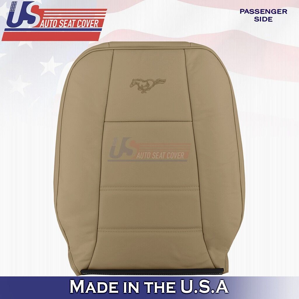 1999-2004 FOR Ford Mustang V6 Passenger Bottom & Top Genuine Leather Cover Tan