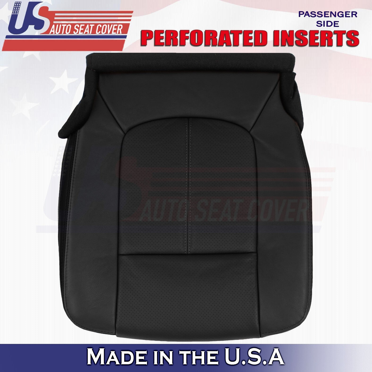 2013 to 2016 For Ford F250 F350 Platinum Passenger Bottom Leather Seat Cover BLK