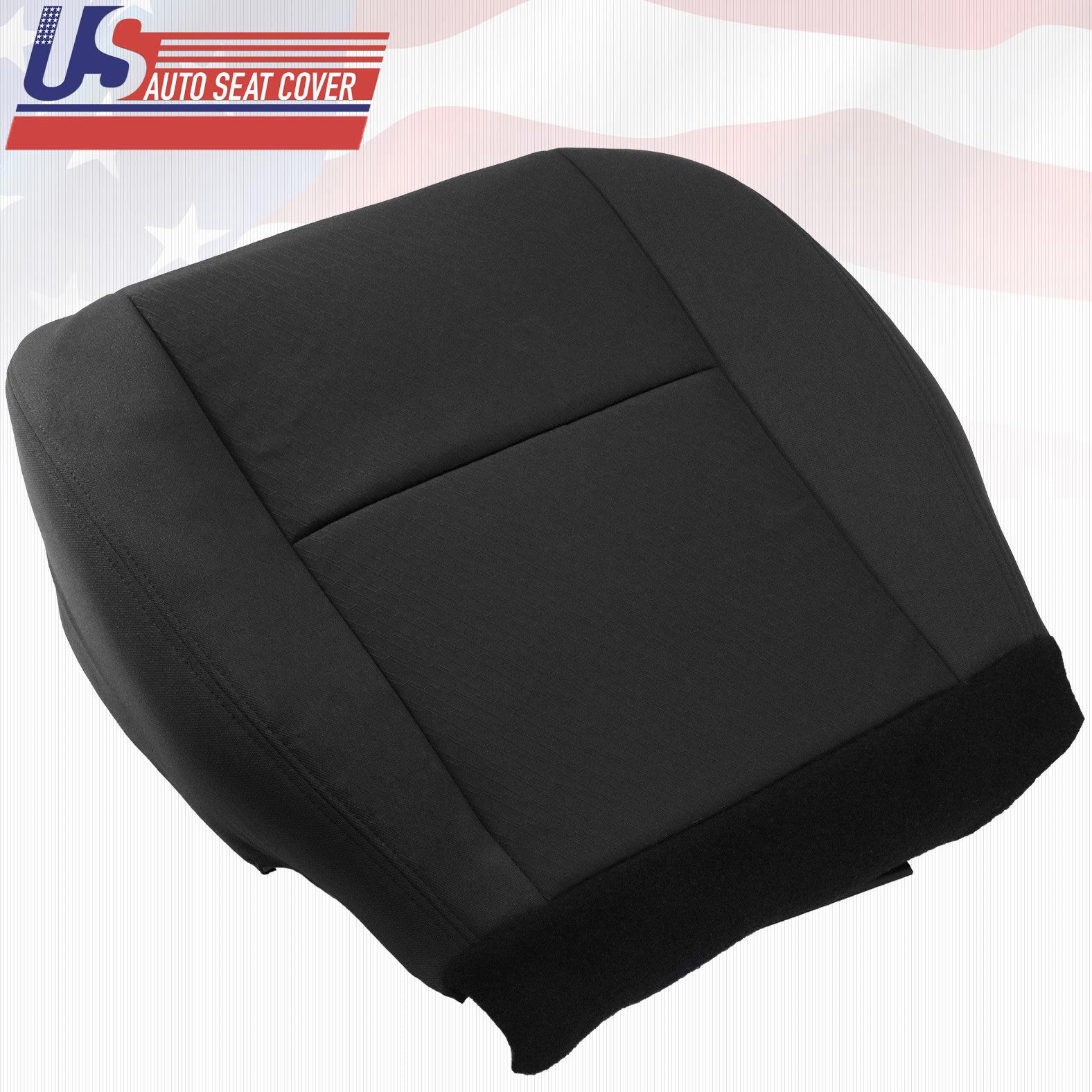 2010 - 2014 GMC Sierra Front Driver & Passenger Bottom Cloth Seat Cover Black