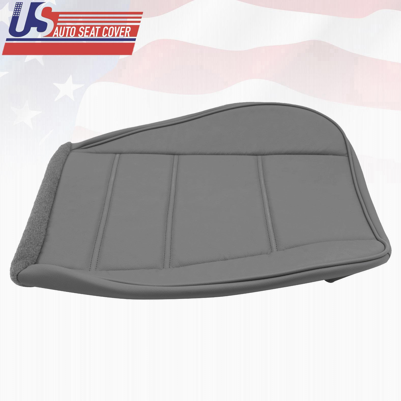 1999 to 2004 Ford Mustang V6 Driver Bottom Replacement Leather Seat Cover Gray
