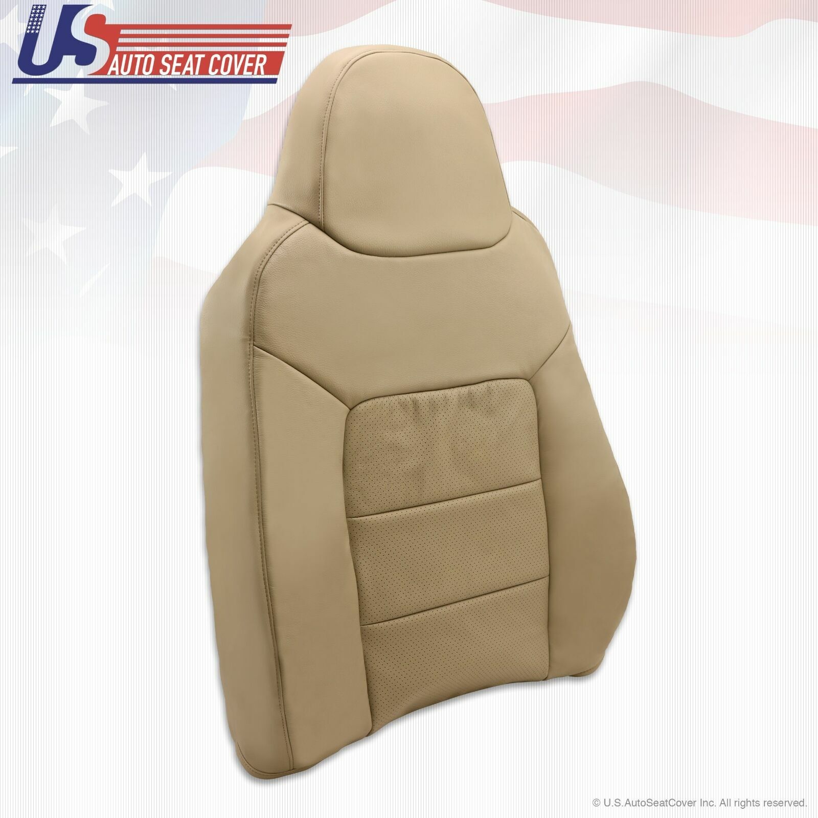 2003 Ford Expedition Passenger Lean Back Perforated Leather Seat Cover ALL TAN