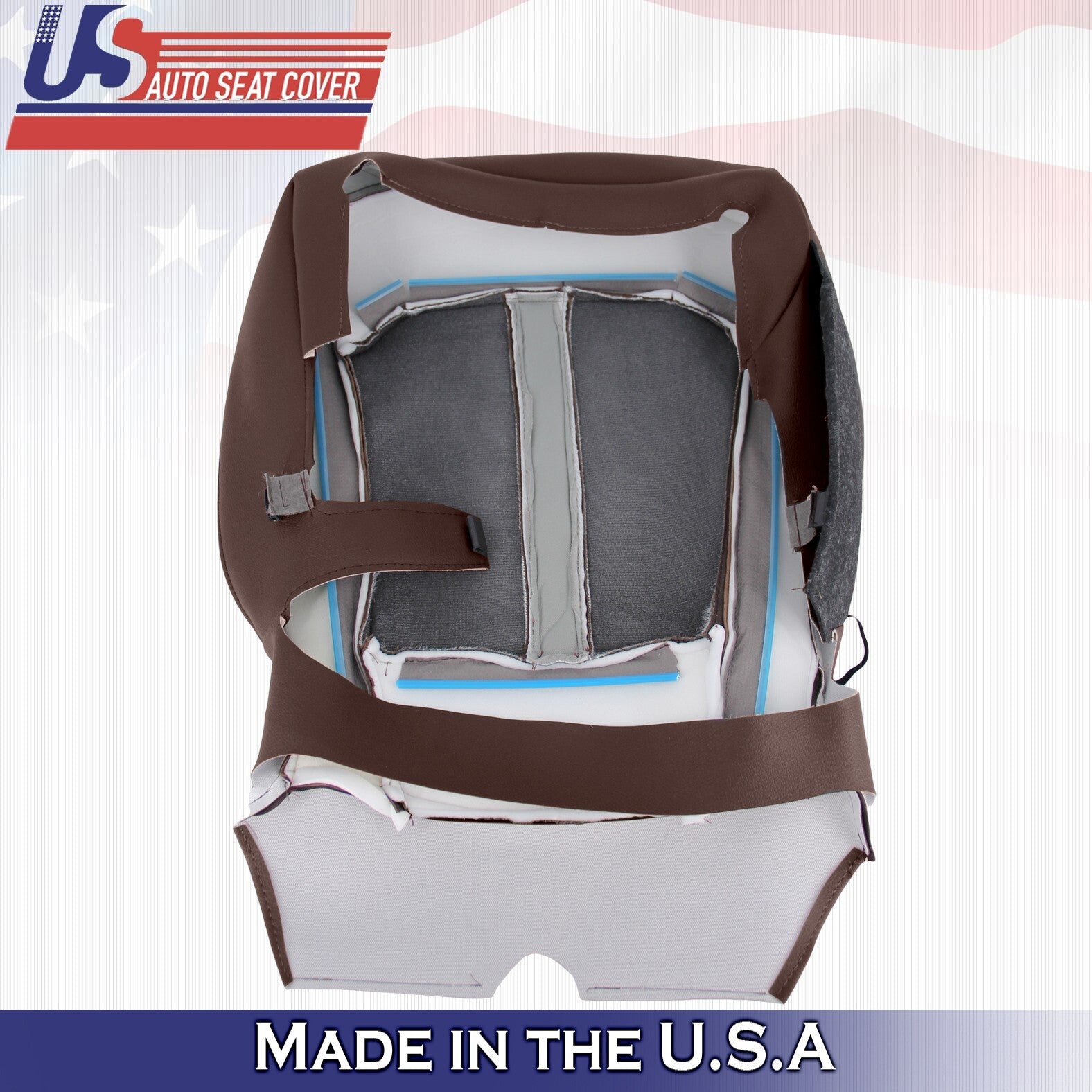 2015 to 2020 For Ford F150 Platinum Passenger Bottom Leather Seat Cover Brown