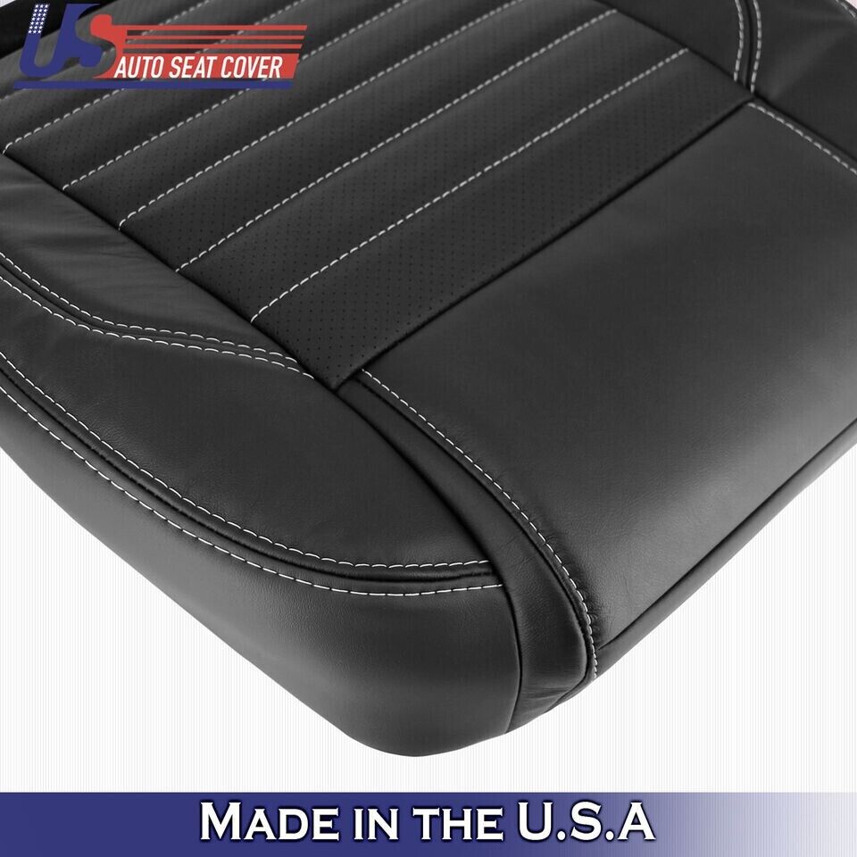 2010 to 2014 Fits Ford Mustang GT Driver Top &Bottom Leather w/ Perf Cover Black
