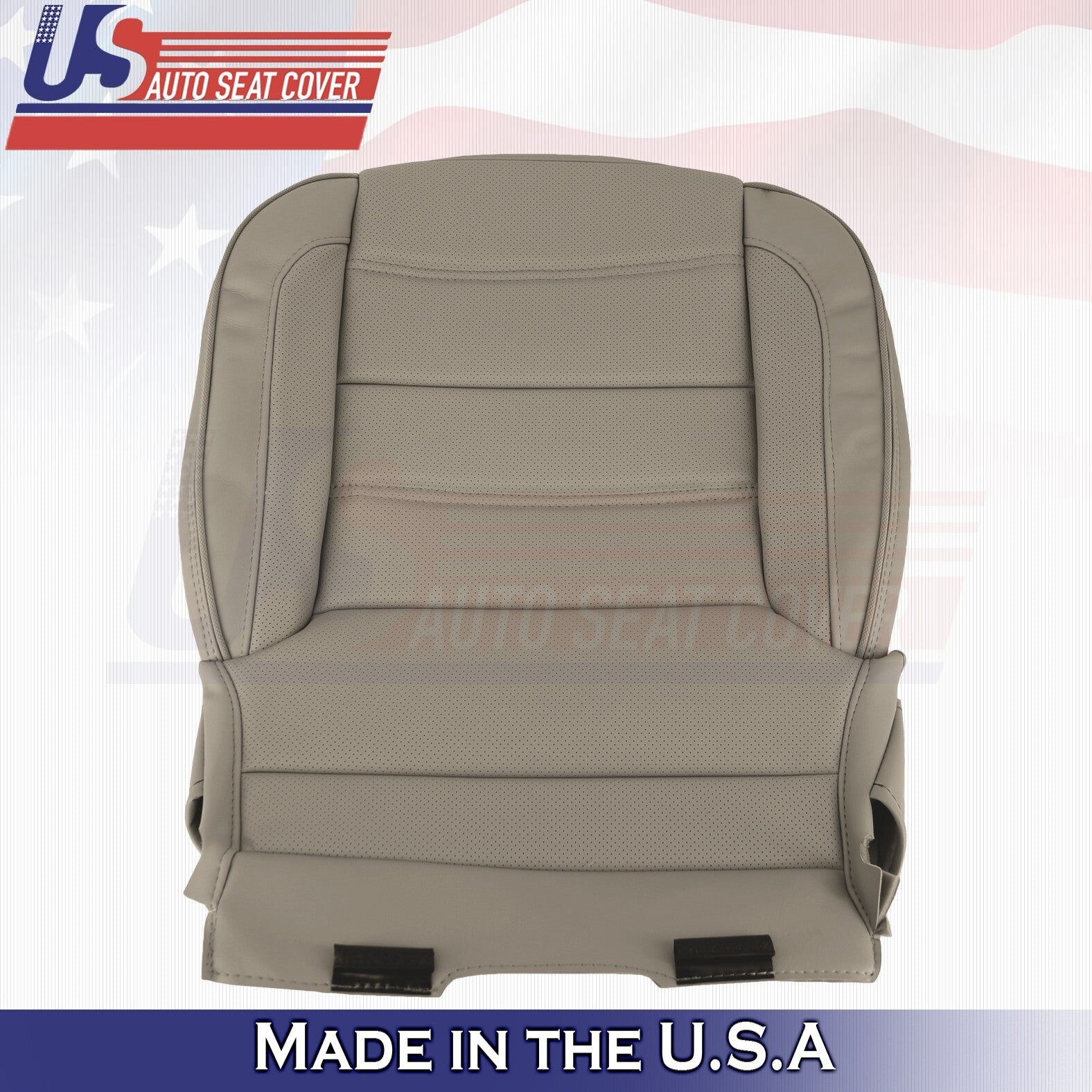 2018 For GMC Sierra Denali Driver Passenger Bottom Perf Leather Seat Covers Tan