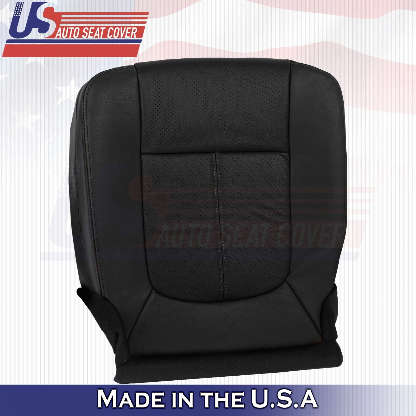 2013 to 2016 For Ford F250 F350 Platinum Passenger Bottom Leather Seat Cover BLK