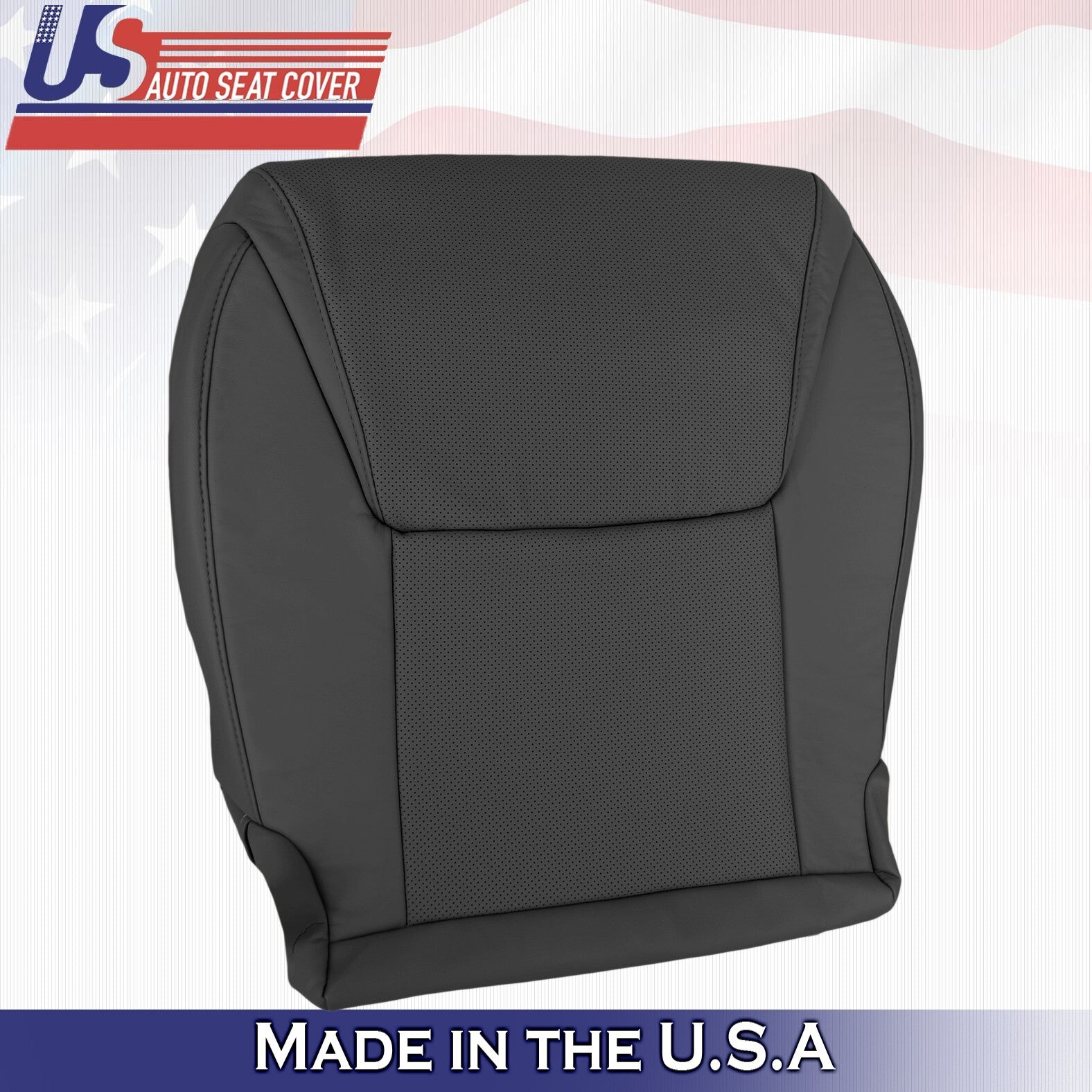 2012 to 2015 For Lexus LX570 Driver Bottom Leather w/ Perf Seat Cover Black