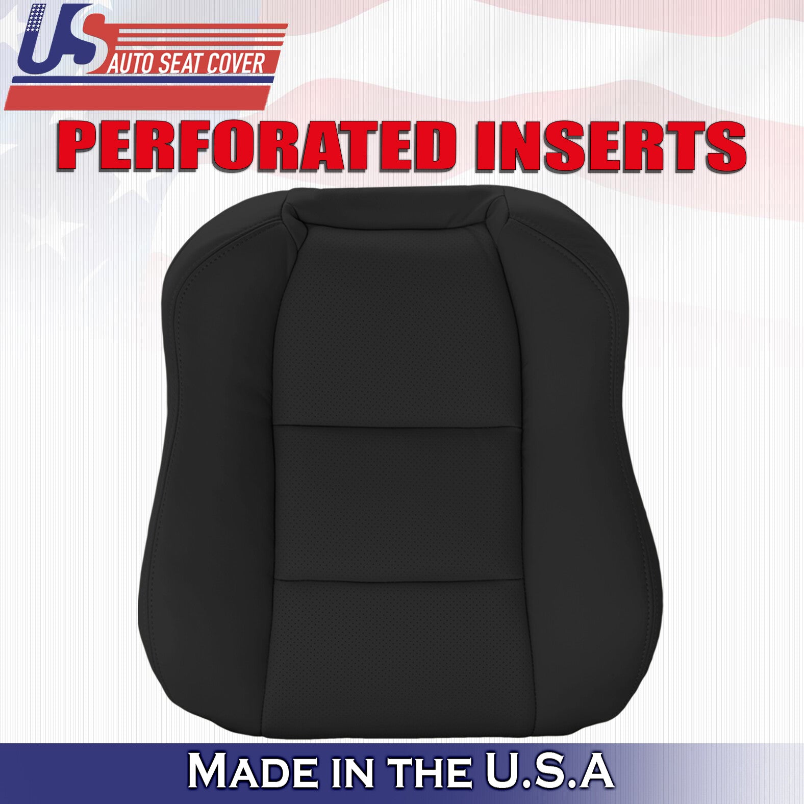 2004 Fits Acura TL Driver Passenger Top & Bottom Perforated Leather Covers BLK