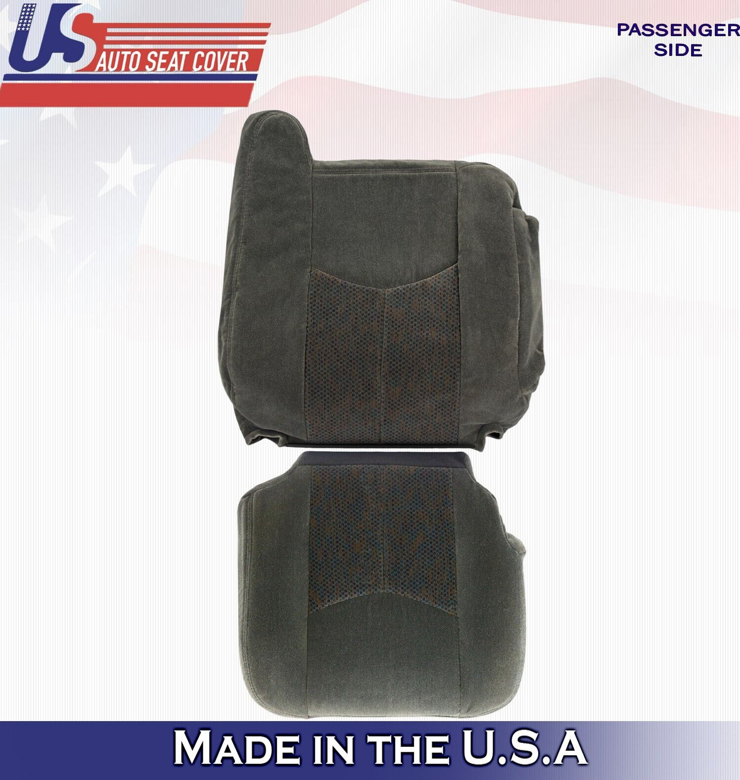 2005 For Chevy Silverado 1500 2500 3500 Passenger Top & Bottom Cloth Covers Gray