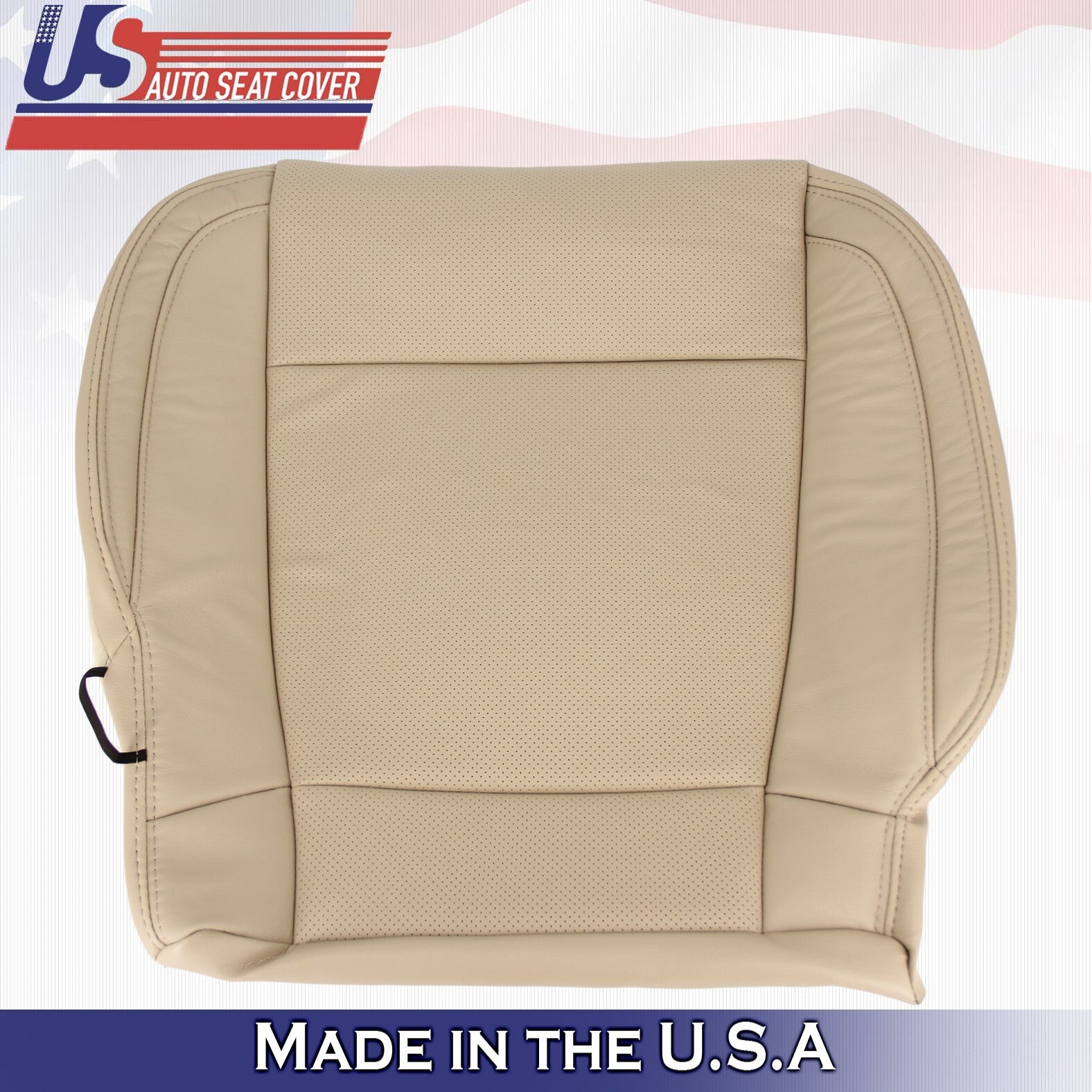 2017 For Ford F150 Lariat Driver Passenger Bottom Perf Leather Seat Covers Tan
