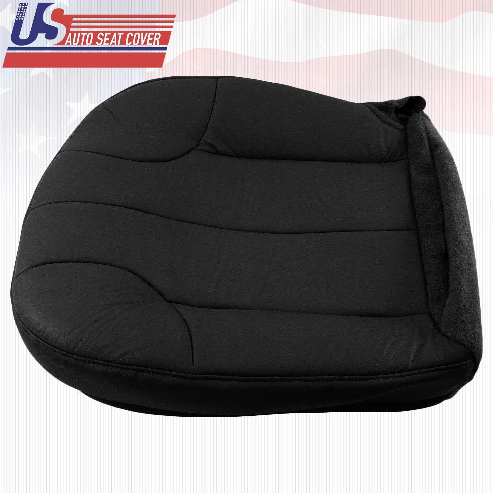 1999 2001 Fits Jeep Grand Cherokee Driver Bottom Leather Seat Cover Black