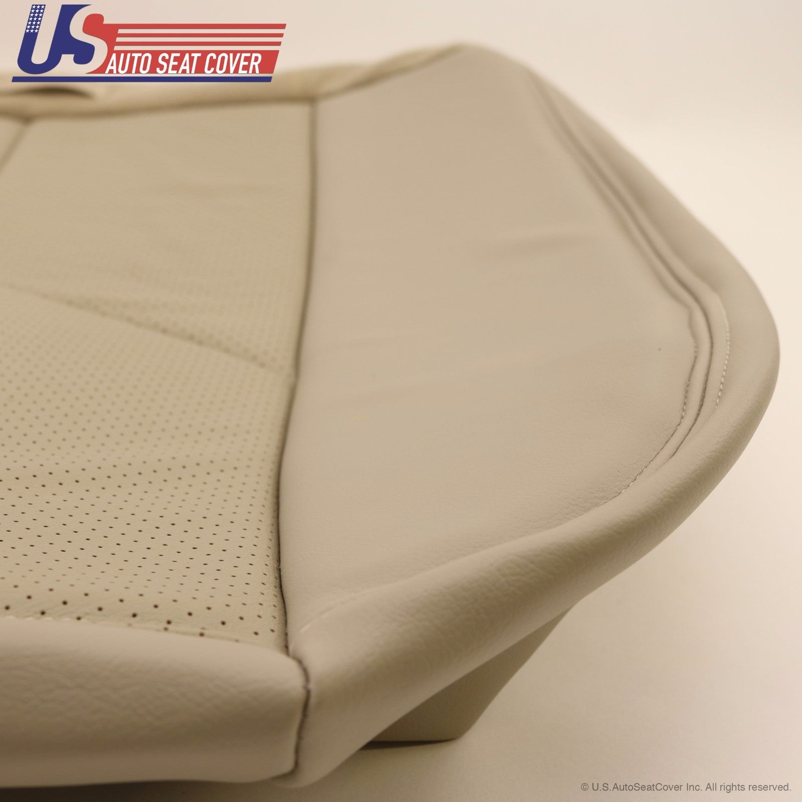 2004 Cadillac Escalade 2nd Row Driver Bottom Perforated Leather Seat Cover Tan