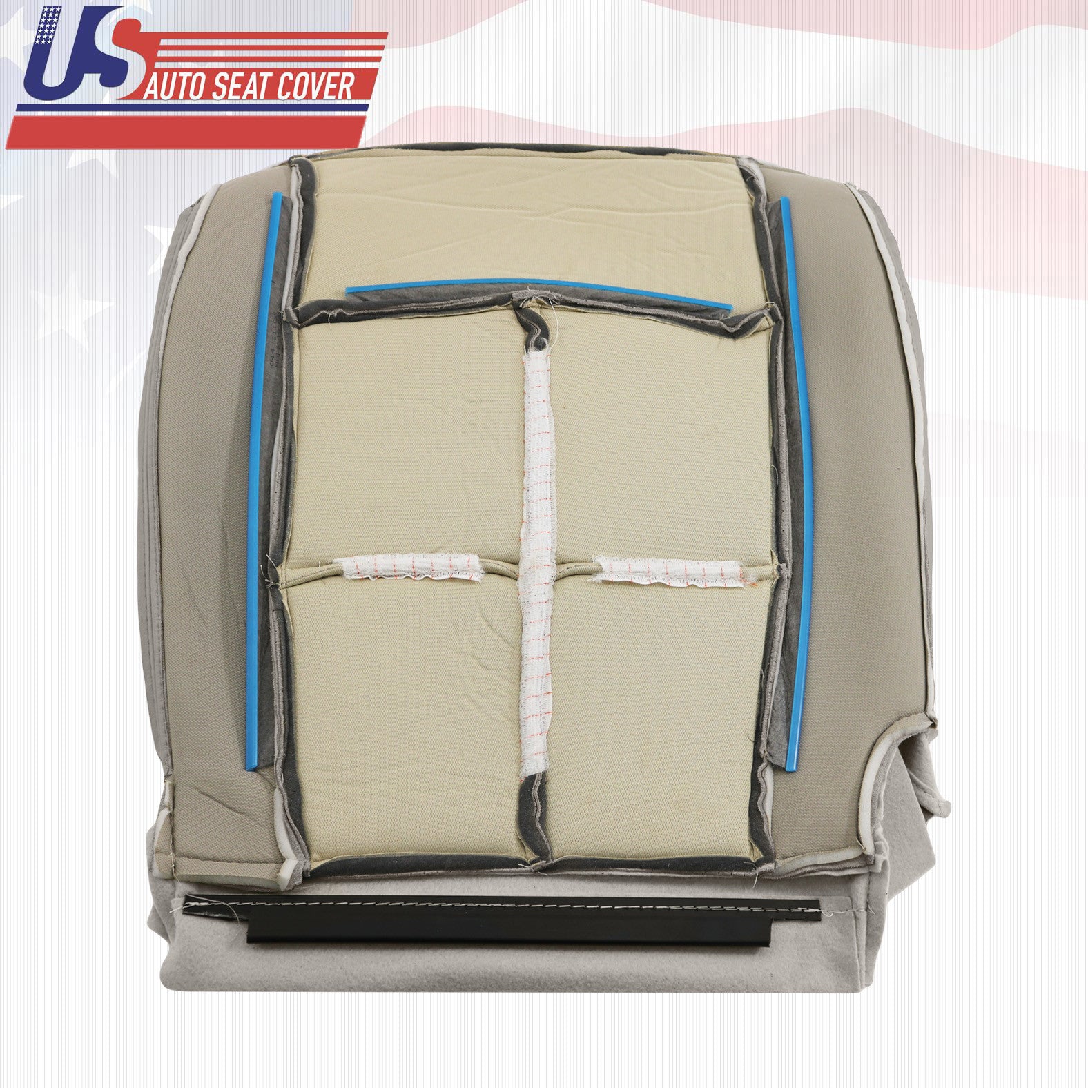 2007 to 2013 Lincoln Navigator Passenger Bottom Leather Seat Cover in Light Gray