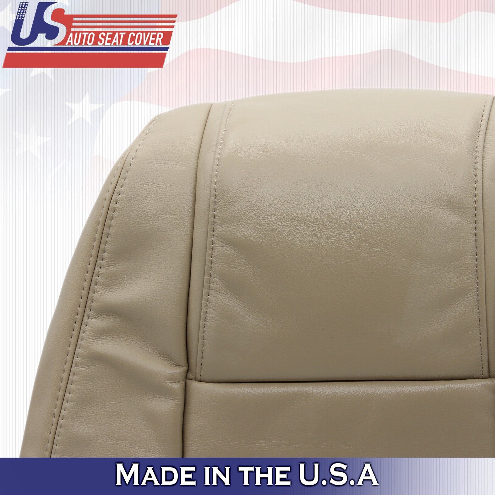 2005 to 2009 For Ford Mustang V6 Driver Side Top Leather Seat Cover in Tan