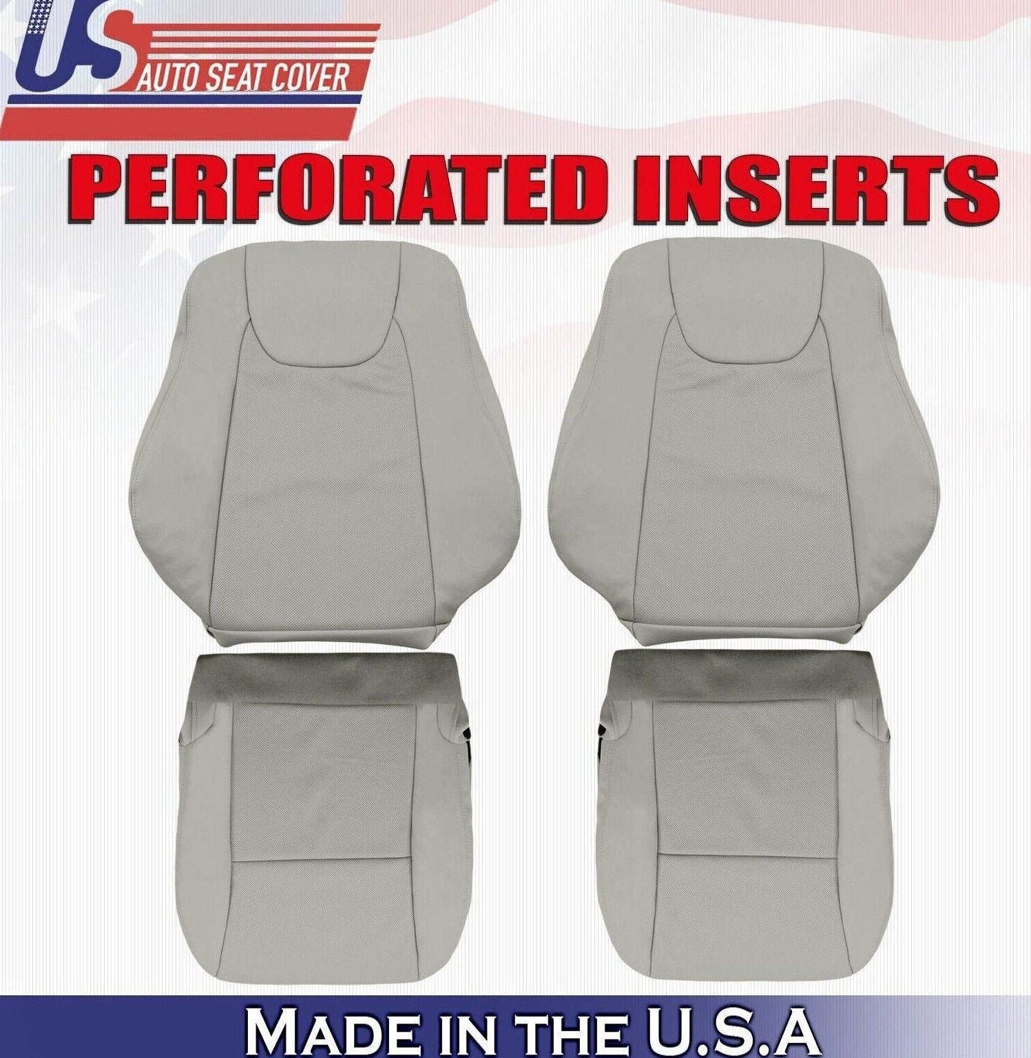 2010 to 2015 For Lexus RX450H 2x Top & 2x Bottom Perf Leather Seat Covers Gray