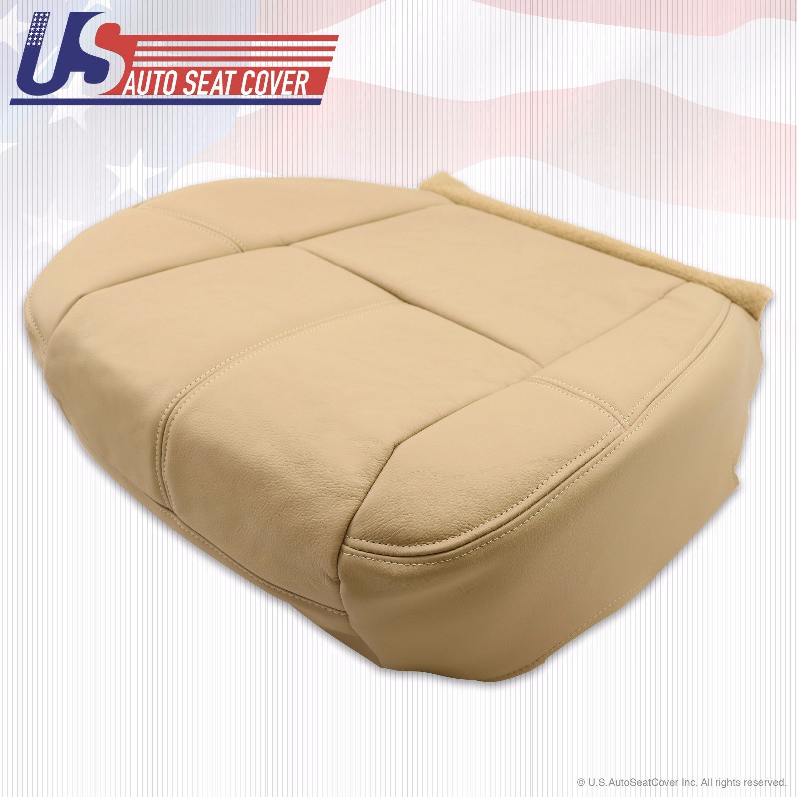 2011 2012 Chevy Silverado 1500 Driver Bottom & Lean Back Leather Seat Cover Tan