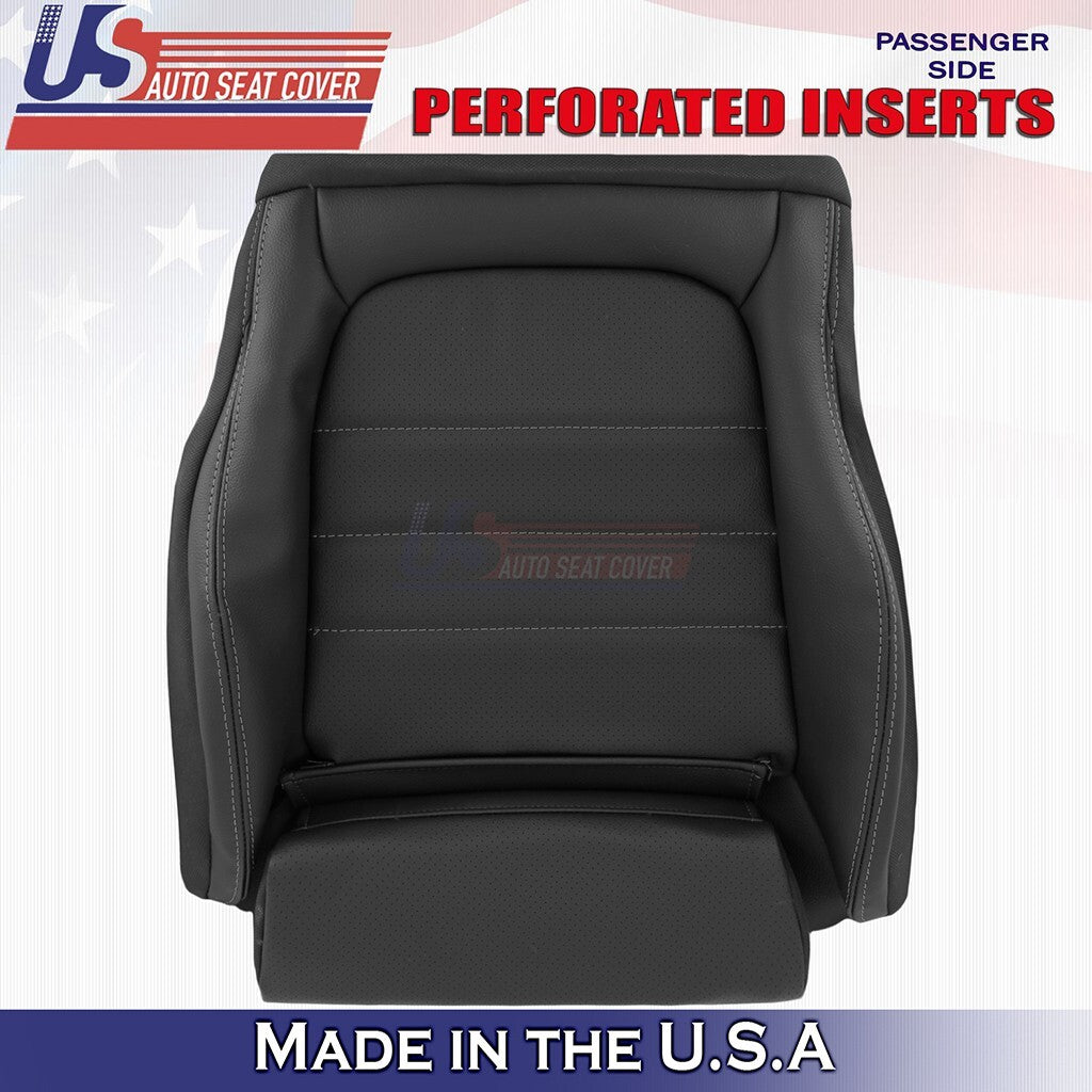 2015 to 2021 Fits Mercedes Benz C250 Front Set Bottoms &Tops Vinyl Cover Black