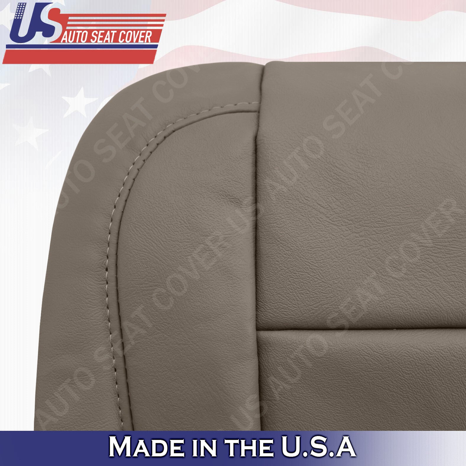 DRIVER & PASSENGER BOTTOMS tan leather seat covers for 2015-2018 Chevy/GMC