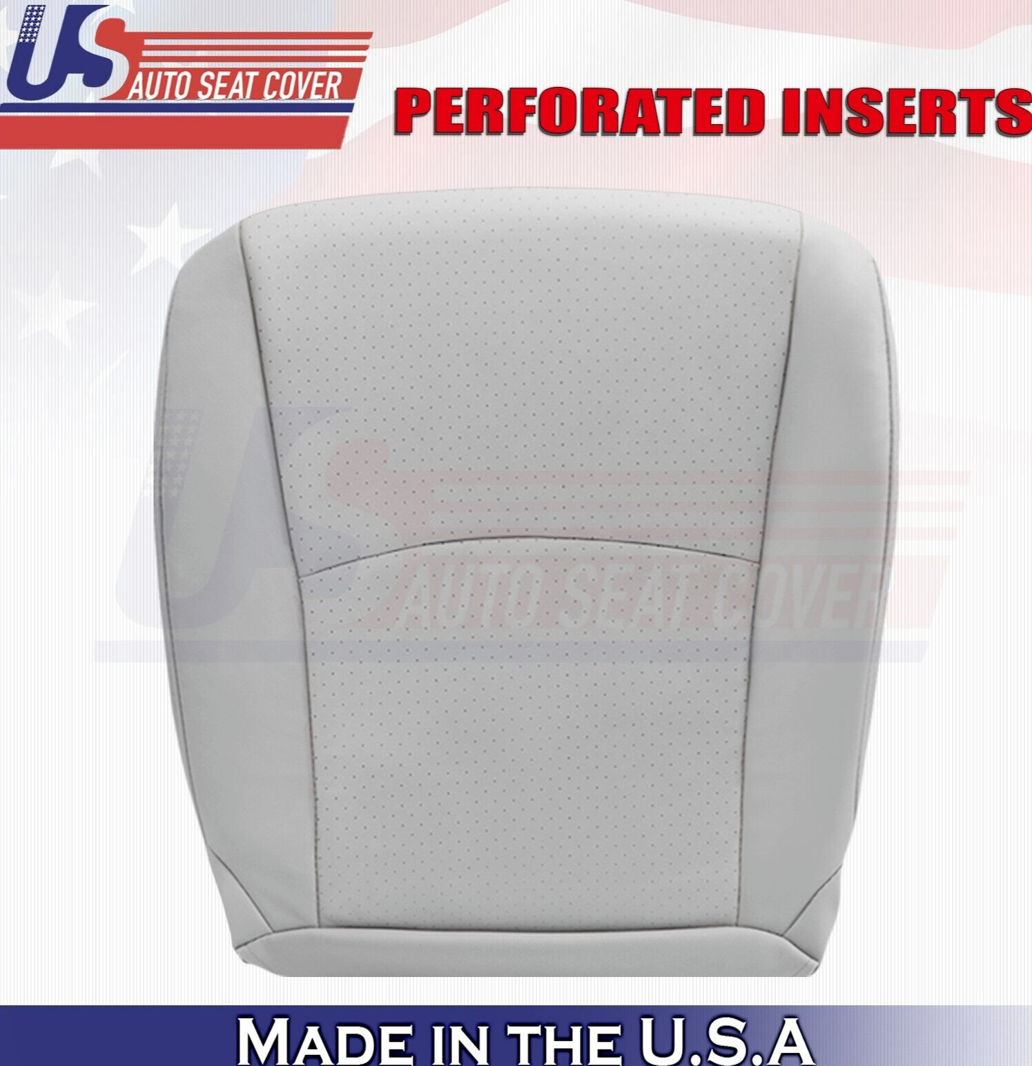 2008 2009 For Toyota Highlander Driver Bottom Perforated Leather Seat Cover Gray