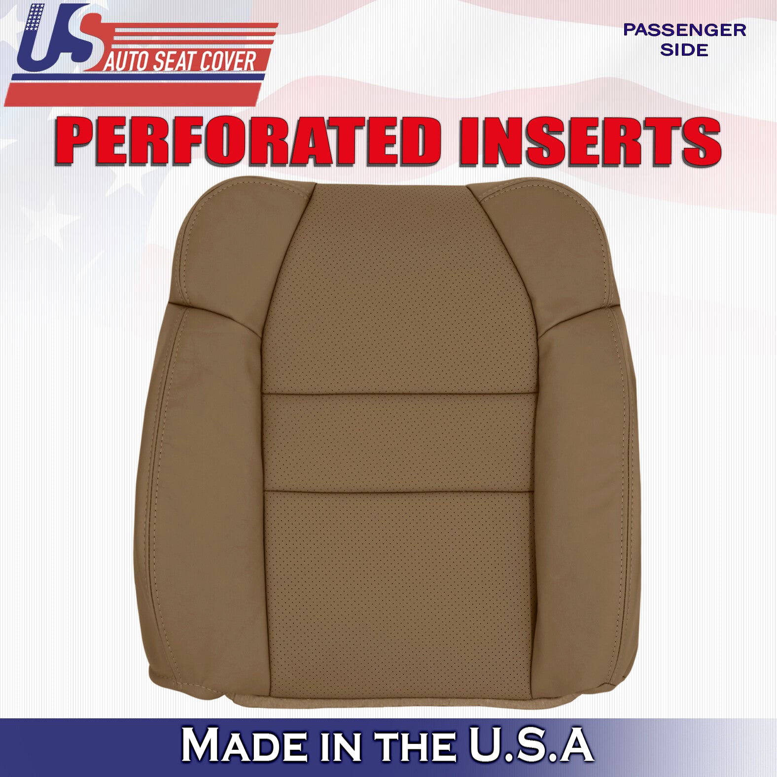 2001 to 2006 For Acura MDX Passenger Side Top Synthetic Leather Seat Cover Tan