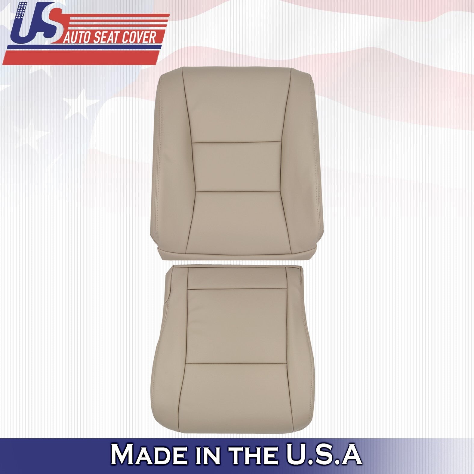 1995 to 1997 For Lexus LX450 Front Driver Top  Bottom Leather Seat Covers Tan