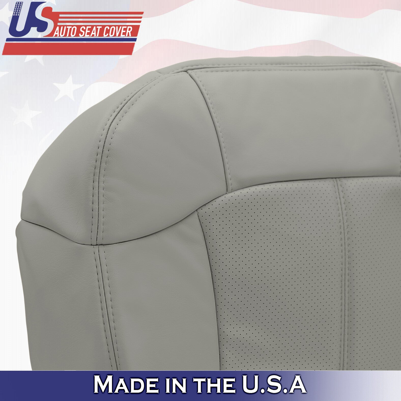 2002 For Cadillac Escalade Driver Side Bottom Perforated Leather Seat Cover Gray