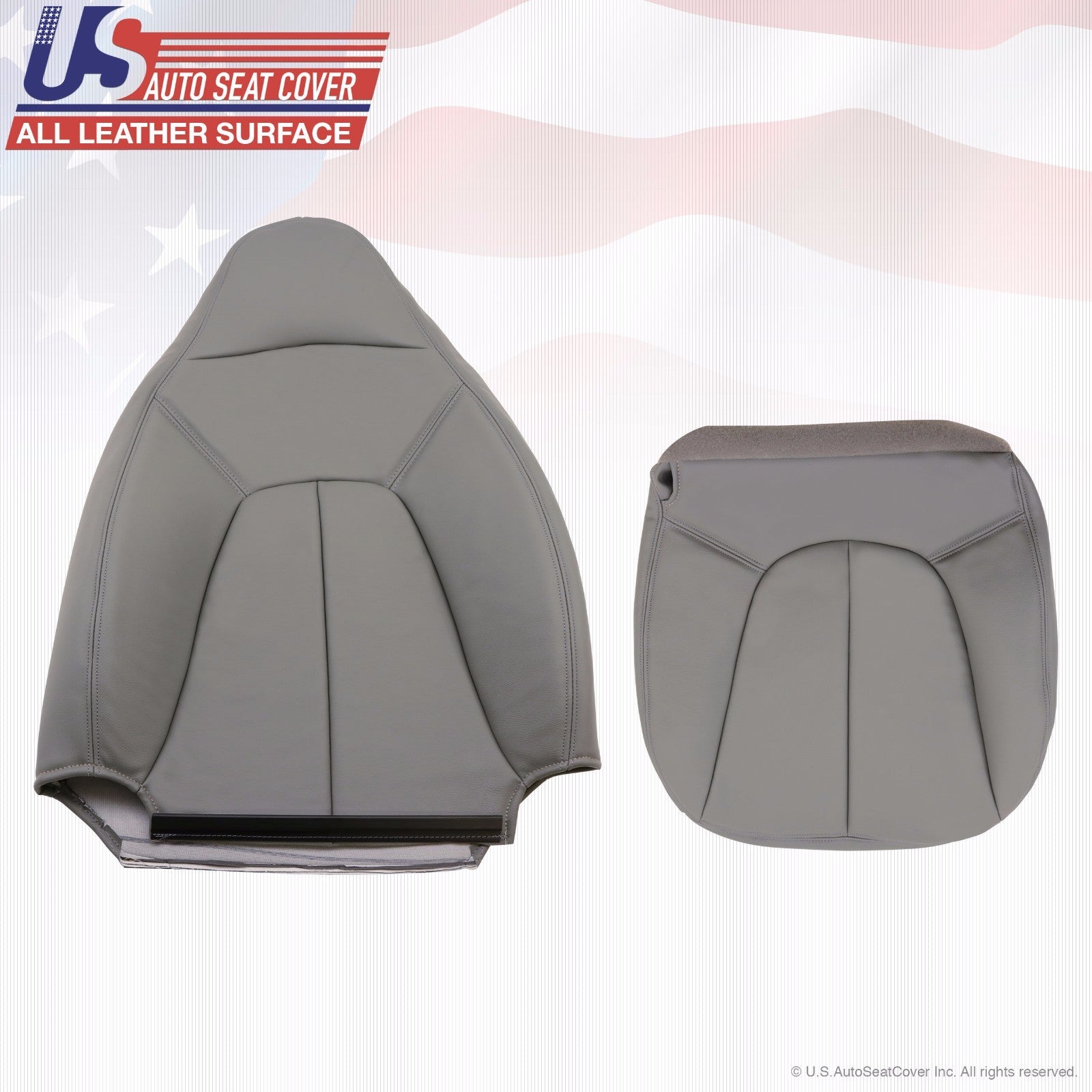 1997-2002 Expedition XLT Driver Bottom & Top Leather Seat Cover Gray