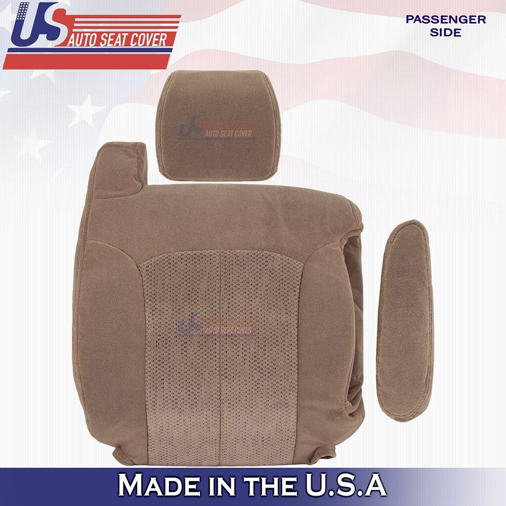 1999 to 2002 For Chevy Silverado RIGHT Top/Armrest/Headrest Cloth Cover DkTan