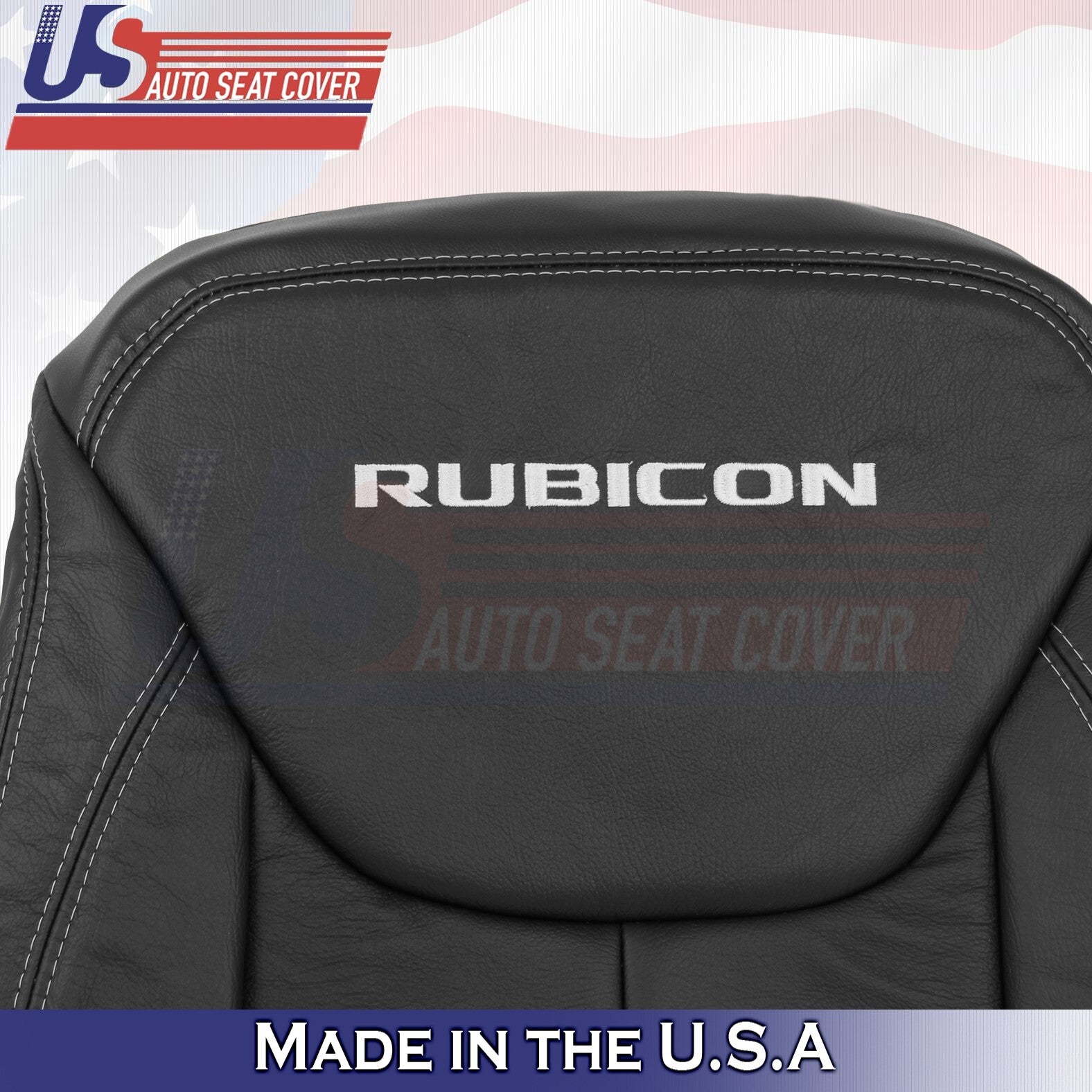 2011-2017 For Jeep Wrangler Rubicon Passenger Bottom&Top Leather Cover Black