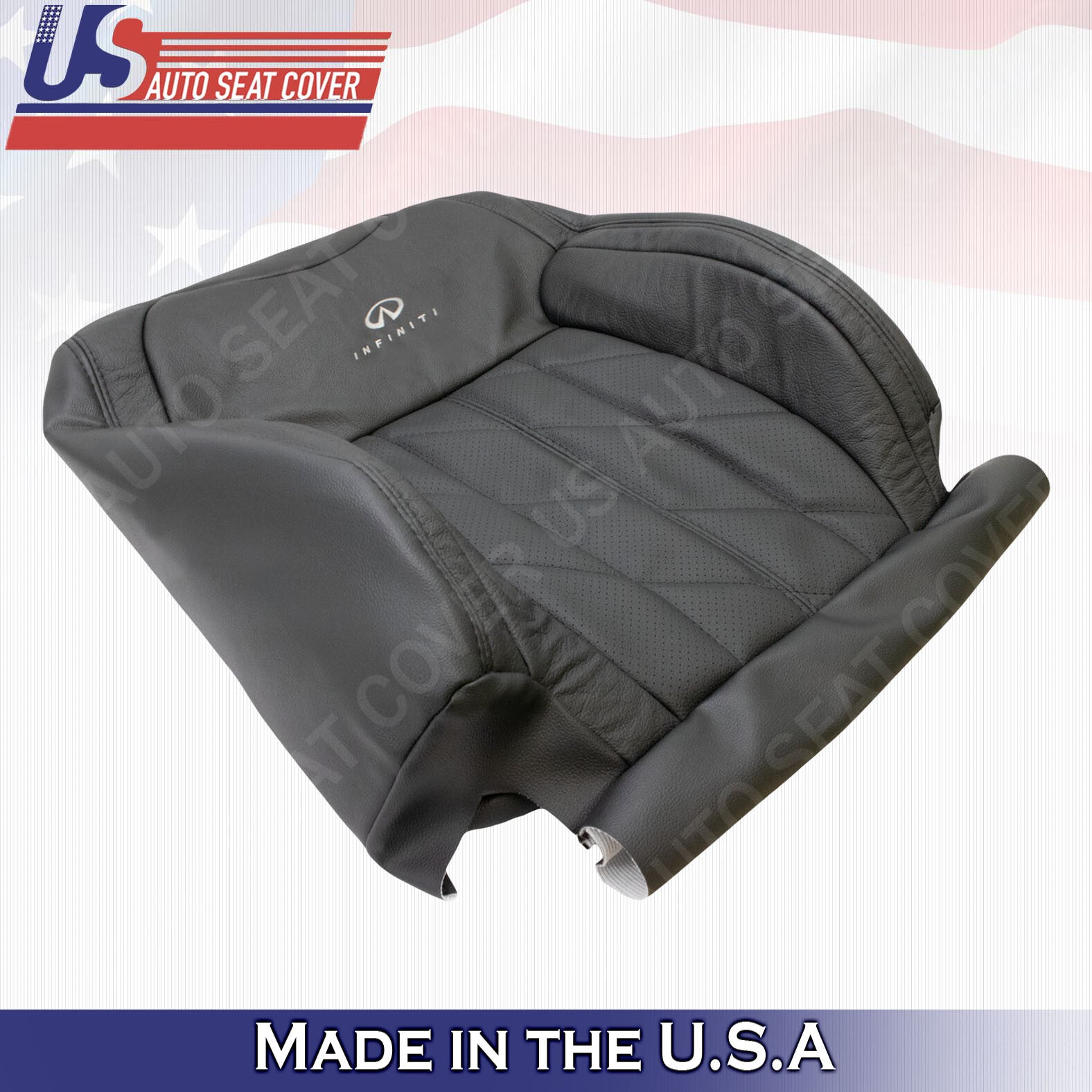 2014 2015 2016 2017 Infinity FX37 Front Passenger Top Leather Seat Cover Black