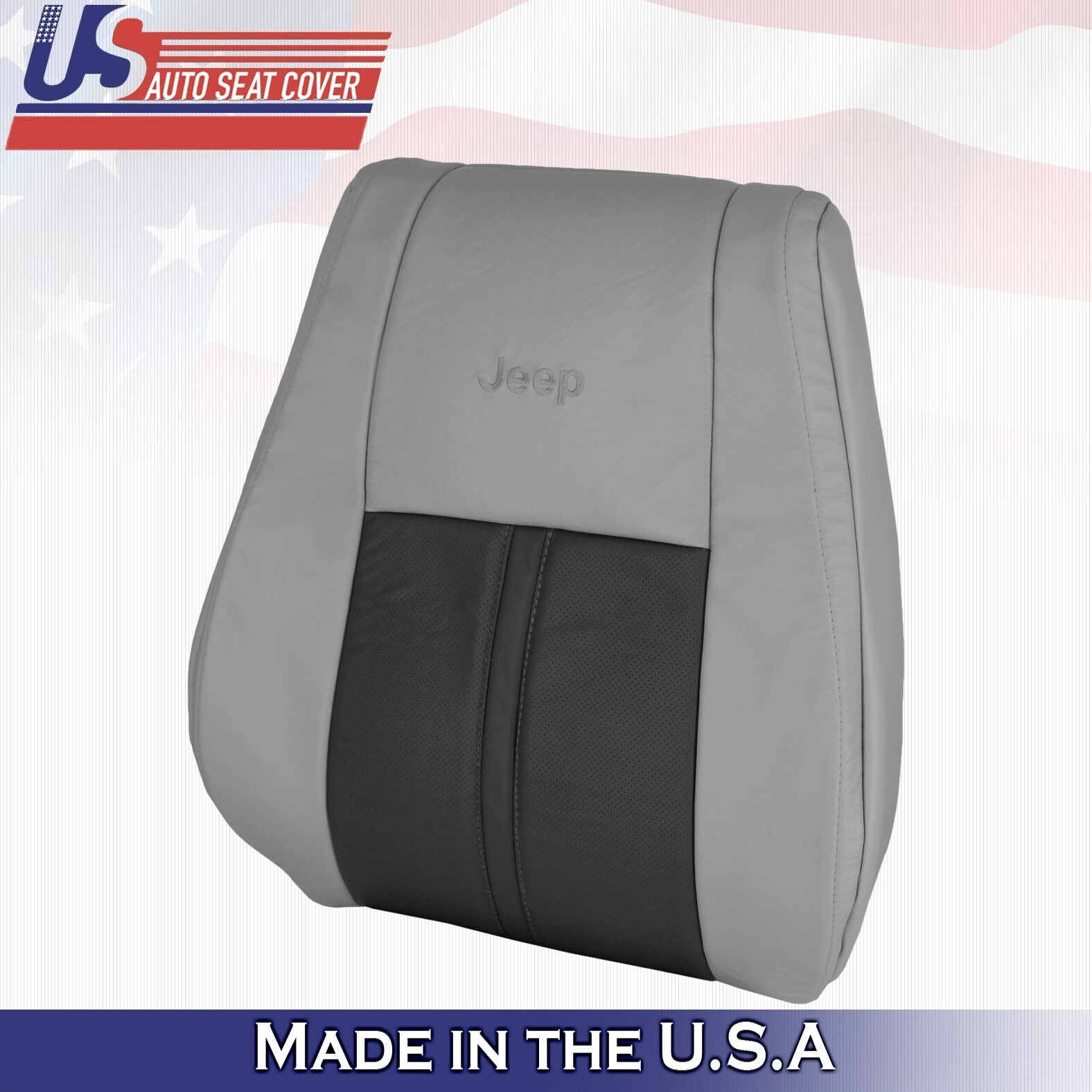 2007 For Jeep Grand Cherokee Limited Driver & Passenger Top Leather Covers Gray