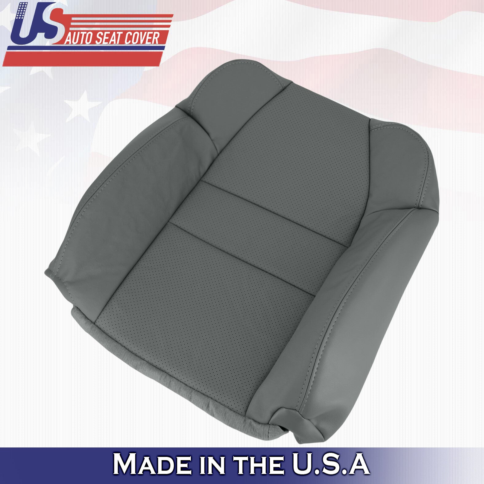 2004 For Acura MDX Driver & Passenger 2x Top Synthetic Leather Seat Covers Gray